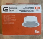 (1) Commercial Electric 6 In. T9 White Baffle Trim. Fixed Price $8.49.