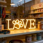 Nordstylee Love Paw Print Led Sign Decorative Neon For Pet Store Bedroom. Fixed Price $43.86.