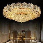 Modern K9 Crystal Gold Chandelier Flush Mount Led Ceiling Lamp Light Fixture. Fixed Price $201.24.
