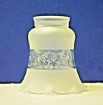 Elite Clear Frosted 2.25" Fitter Tulip Etched Design Fan Glass 50090907 Perfect. Fixed Price $18.99.