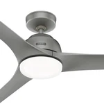 Hunter Fan 52 Inch Matte Silver Outdoor Ceiling With Light And 3 Blades. Fixed Price $169.99.