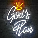 Wlhope God's Plan Neon Sign White Led Signs For Wall Decor, God Sig.... Fixed Price $49.30.