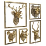 Newinhome Animal Heads Wall Decor (5pcs, Includes Metal Frame) Resin Animals .... Fixed Price $109.65.