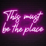 Kavaas This Must Be The Place Neon Signs 16.5" X 10.3", Pink Led Light Up Sig.... Fixed Price $45.04.