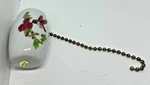 Porcelain Fan Chain Pull With Hummingbird Vintage By Giftco. Fixed Price $12.60.