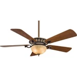 Minka Aire Volterra 52" Ceiling Fan - Natural Walnut 5-blade. Fixed Price $350.00.