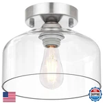 Laccen Semi Flush Mount Ceiling Light Silver Clear Glass Pendant Lamp Shade Mode. Fixed Price $44.54.