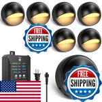Pzetceir 8 Pack Voltage Led Deck Lights Kit Plug-in Transformer Dusk-to-dawn. Fixed Price $117.81.