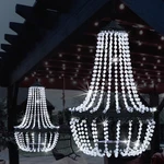 Lewis&wayne Hanging Solar Chandelier Outdoor 30 Cool White Lights Acrylic Clear. Fixed Price $53.46.