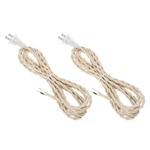 2 Pcs 12ft 18/2 Twisted Cloth Lamp Cord With Plug Beige. Fixed Price $20.89.