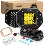 Nilight 2pcs 42w Flush Mount Amber Led Light Pods Upgraded Combo Beam. Fixed Price $39.99.