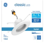 Ge Classic White 5-in/6-in Daylight Dimmable Led Recessed Downlight. Fixed Price $15.99.