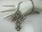 Vtg Sarah Coventry Today Cross Silver Tone Twisted Cable 3 1/2" Pendant. Fixed Price $19.95.
