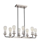 Flat Black Brushed Polished Nickel Eight Light Island Pendant From The Randolph. Fixed Price $270.90.