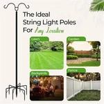 Idzo Heavy Duty Light Poles For Outside String Lights, 7-prong, 2 Pack, 8.5ft,. Fixed Price $29.99.
