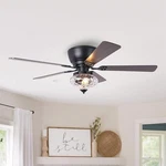 Parrot Uncle F6386-pu Rustic Low Profile Ceiling Fan Chandelier Light - Black. Fixed Price $75.74.