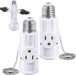 3 Prong E26 Light Socket To Plug Adapter, White Heat Resistant Silver. Fixed Price $13.35.