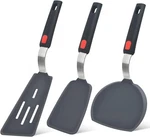 Silicone Spatula Turner Set Of 3, Beijiyi 600 F 3 Pack Spatula, Black+grey. Fixed Price $33.99.