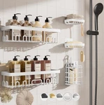 Veken 5-pack Adhesive Shower Caddy, Heavy Duty Wall Mount, Large, White. Fixed Price $38.98.