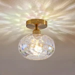 Luafac Vintage Glass Flush Mount Ceiling Light - 7.9 Inch Iridescent Hammered Gl. Fixed Price $96.76.