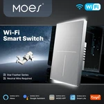 Moes Wifi Smart Wall Light Switch Full Touch Anti-glare Panel Alexa Google App. Fixed Price $33.29.
