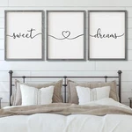 Set Of 3 Framed Farmhouse Sweet Dreams Sign 11x14 Above Bed Wall Decor Fo. Fixed Price $51.75.