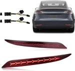 Red Lens Rear Fog Bumper Reflector Brake Tail Sequential Flash Model 3,. Fixed Price $62.50.