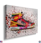 Colorful Graffiti Sneaker Canvas Wall Art 16"x24" For Kids Room Decor. Fixed Price $54.99.