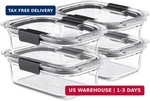 Rubbermaid Brilliance Glass Food Storage Containers, 3.2 Cup, Set Of 4, Bpa-free. Fixed Price $64.03.