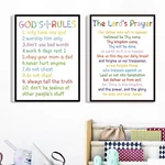Waltsom 10 Commandments Wall Art For Kids, God's Rules Colorful Rainbow .... Fixed Price $39.39.