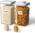 Ankou Airtight Food Storage Container With Pop Lid & 130ml Scoop, 4l/4.2qt *2 Bp. Fixed Price $66.48.