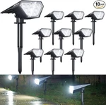 Biling Solar Spot Lights 2-in-1 Outdoor Landscape 12 Led Bulbs 10pk. Fixed Price $94.99.