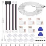 53pcs Led Strip Connector 4 Pin 8mm 3528 2835 Rgb Rope Light Kit, L.... Fixed Price $21.04.