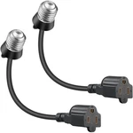 2 Pack 3 Outlet Light Socket Adapter, Convert E26/e27 Bulb Black. Fixed Price $32.61.