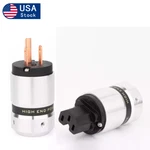 Pair Red Copper Plated 15a 125v Us Power Plug Iec Ac Hifi Audio Connector. Fixed Price $19.00.