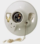 Leviton Porcelain Pull Chain Socket W/ Outlet 660 Watt 125 Volt 09726-00c. Fixed Price $15.99.