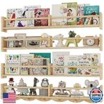 Ecooce 34inch Nursery Bookshelves,set Of 4,wall Floating Shelf Kids Coat Rack Wi. Fixed Price $64.28.