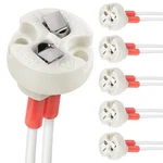 Dicuno G4, Gu5.3 Bi-pin Ceramic Base Socket, Mr16, Mr11 Halogen 6 Pack, Red. Fixed Price $9.82.