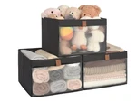 Storageworks Extra Large Storage Bins W/clear Window, Pull Handles For Closet. Fixed Price $69.52.