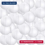 Treela 30 Pack White Chinese Japanese Paper Lanterns Decorative Hanging Ball Rou. Fixed Price $35.49.