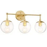 Pemberly Row Modern Glass Vanity Light In Satin Gold 3-light. Fixed Price $166.28.