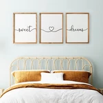 Set Of 3 Framed Farmhouse Sweet Dreams Sign 11x14 Above Bed Wall Decor Fo. Fixed Price $41.19.