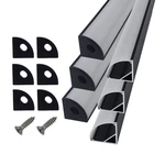 Hamrvl 6-pack 30cm/1ft Led Channel Diffuser Black Aluminum 16x16x30 Mm,. Fixed Price $23.55.