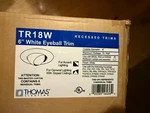 Lot Of 8: Thomas Lighting Tr18w 6" Eyeball Trim 75w 8"od White Accent New. Fixed Price $69.99.