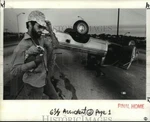 1979 Press Photo Accidents - Thomas Bailey And His Wrecked Truck On I-10 Bridge.. Fixed Price $19.99.
