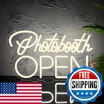 Photobooth Open Led Neon Sign For Wall Decor - Dimmable Photo Studio Light. Fixed Price $66.00.