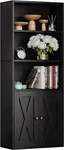 Industrial 5-shelf Bookcase With Doors For Home And Office Storage. Fixed Price $125.99.