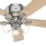 Hunter Fan 52in Brushed Nickel Indoor Ceiling With Light And Pull Chain. Fixed Price $135.99.