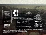 Optic Arts Model Gg100e-24-unv Class 2 Led Driver Ac Input 120-277 Vac. Fixed Price $99.99.
