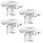 Saysurey 4 Pack Porcelain Light Socket With Outlet And Pull Chain Light.... Fixed Price $50.20.